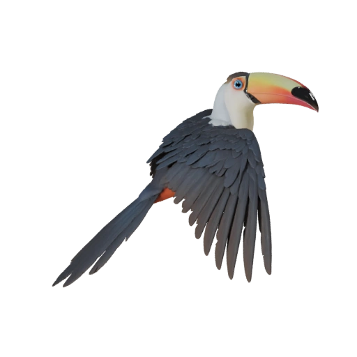 Реалистичный 3D модель тукана - rigged PBR ассет для игр | PBR