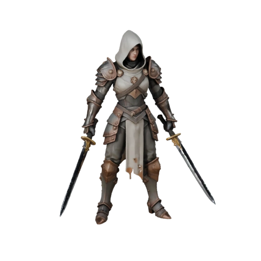 Реалистичная модель персонажа-изгоя в броне — с ригом