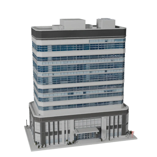 Complesso Uffici Commerciale Modello 3D per Blender - Asset di Rendering