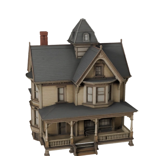 Викторианский дом 3D модель для Unreal - Asset для реального времени
