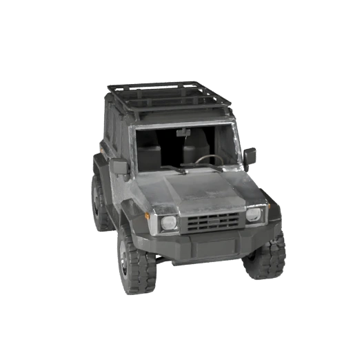 Низкополигональный компактный внедорожник 3D модель для игр Unity и Unreal