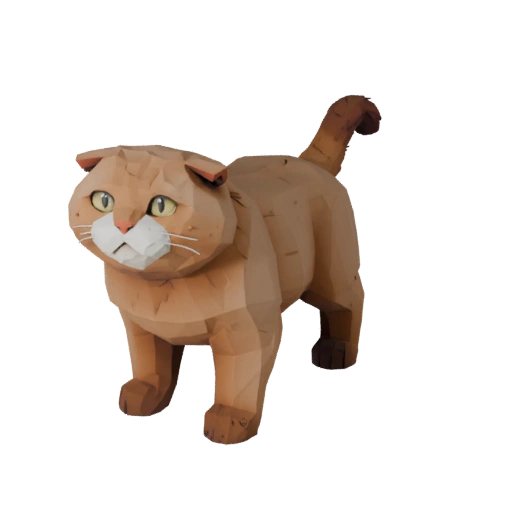 Низкополигональная 3D модель шотландской вислоухой - Игровой ассет Unity с FBX
