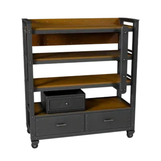 Стилизованная 3D-модель стойки для промышленных деталей, стилизованный изометрический рендер, показывающий стальные рамы, уст