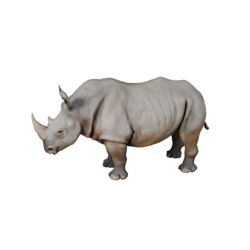 Реалистичный 3D модель белого носорога - rigged PBR ассет для игр