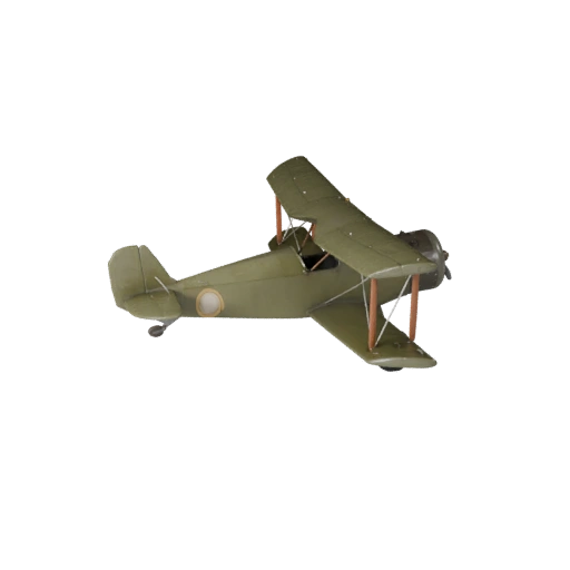 Винтажный биплан 3D модель - Готовый к игре PBR транспортный актив