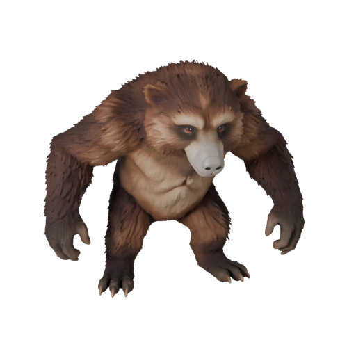 Низкополигональный павиан 3D модель - Игровой ассет Unity с FBX | Бесплатно