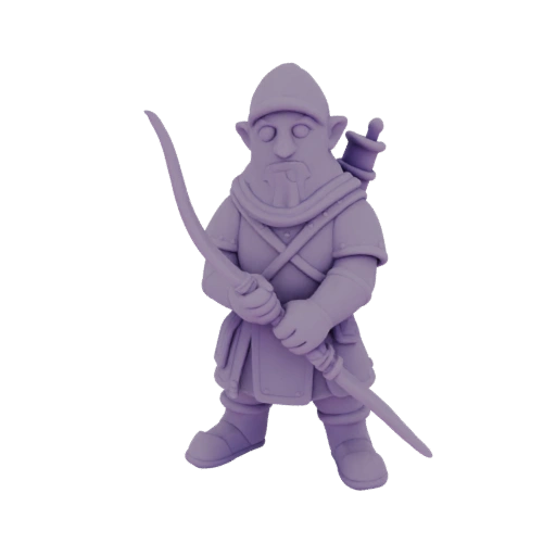 Средневековый гном рейнджер миниатюра STL - Охрана