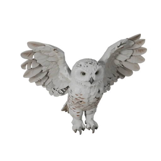 Высокополигональная 3D модель снежной совы - Детальный STL ресурс для печати