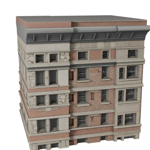 Высокополигональная 3D модель каменного фасада для Архитектурной визуализации