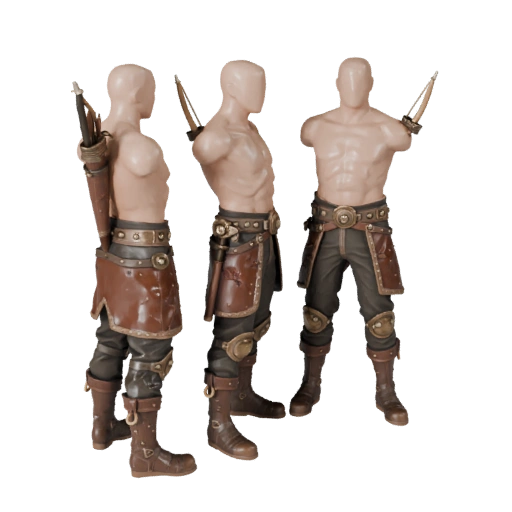 Фэнтези Вражеский Рейнджер Модель Персонажа - с ригом