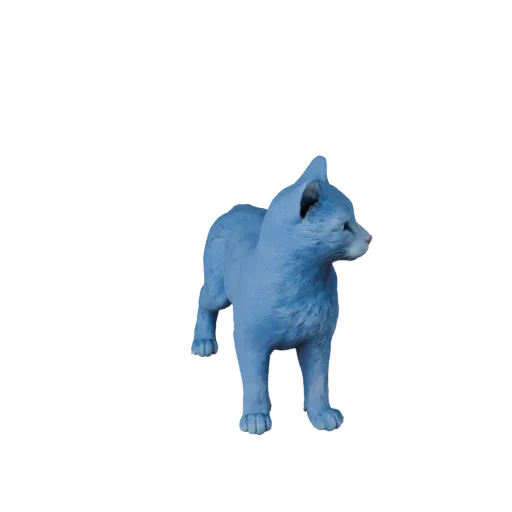 3D модель Русской голубой кошки, рендер животного в профиль, готовый для Blender ассет сбалансированный по позе, анатомически