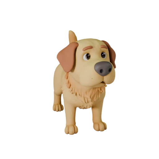Мультяшный лабрадор ретривер собака 3D модель - Стилизованный 3D ассет