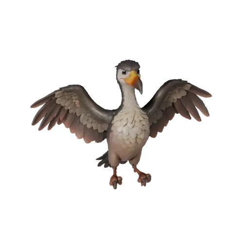 3D модель Альбатроса, вид сбоку, рендер дикой природы, готовый для Blender ассет животного с профилем клюва, сложным оперение