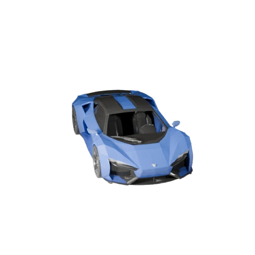 Низкополигональный гиперкар 3D модель для Unity и Unreal PBR Asset