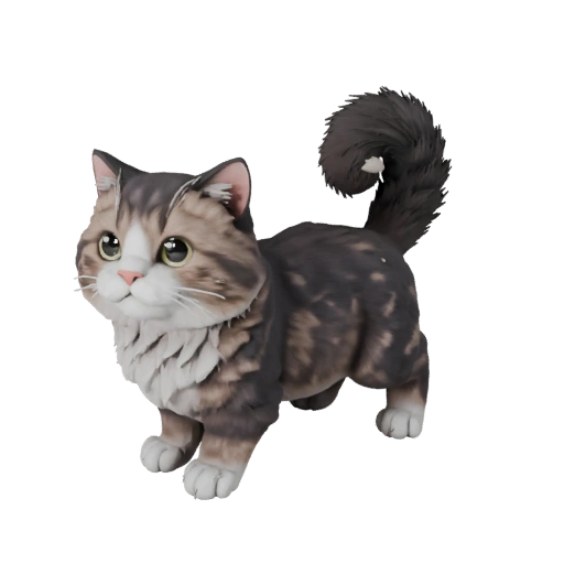 3D модель кота рагамаффин для Unity - Готовый игровой ассет, FBX | PBR