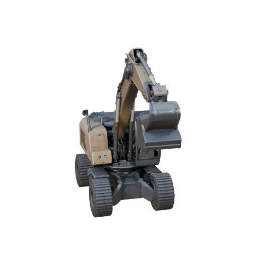 Готовый к игре 3D-модель телескопического погрузчика, трехчетвертной студийный вид, готовый к производству транспортный актив