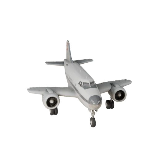 Высокополигональный винтажный авиалайнер 3D модель для студийных рендеров