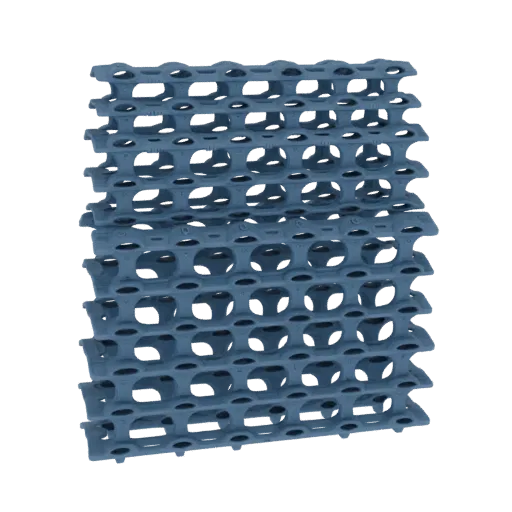 3D модель многоуровневой подставки для рассады с фактурной поверхностью, синего цвета, на черном фоне