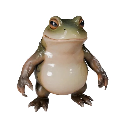 3D модель лягушки-быка, вид сбоку, рендер дикой природы, готовый для Blender ассет животного с объемом груди, проработкой коп