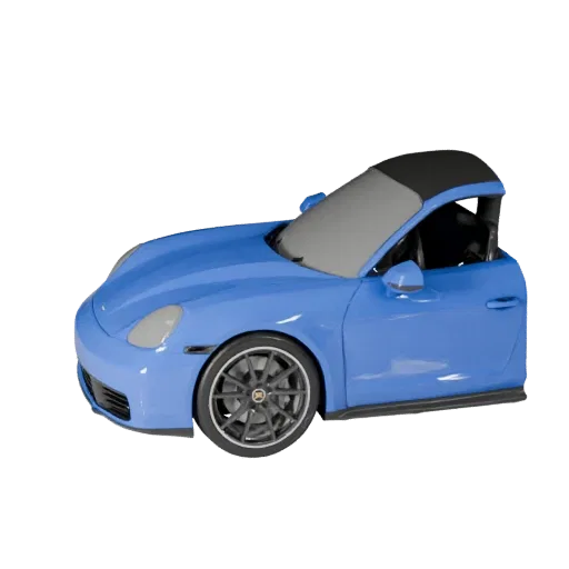 3D-модель спортивного автомобиля, вид из игрового окна в трех четвертях, готовый для Unreal Engine транспортный актив с линия