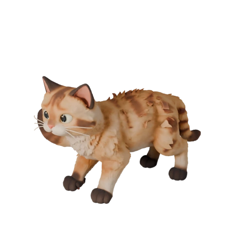 Мультяшный кот рагамаффин 3D модель - стилизованный ассет для анимации