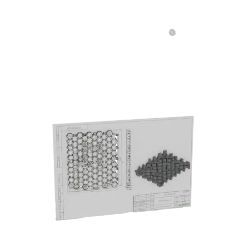 Предварительный просмотр 3D модели шестиугольной решетки, показывающий детализированный повторяющийся узор взаимосвязанных ше