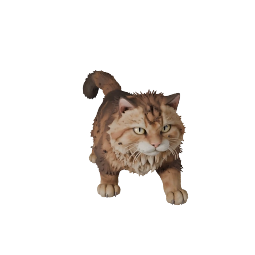 Мультяшная сибирская кошка 3D модель - Стилизованный ассет для анимации