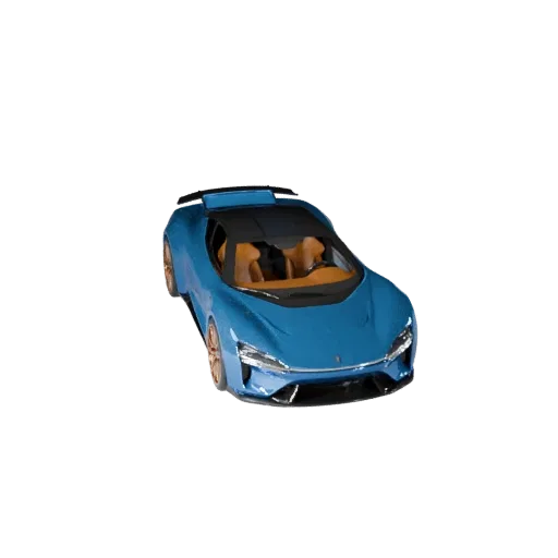 3D модель гиперкара, готовая к использованию в играх, трехчетвертной студийный вид, готовый к производству ресурс автомобиля