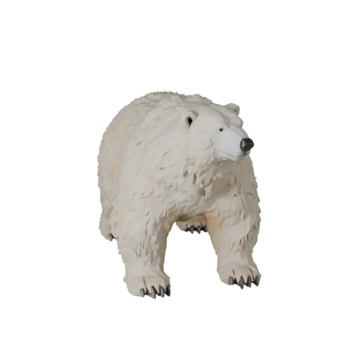 Низкополигональный белый медведь 3D модель - игровой ассет для Unity с FBX | PBR