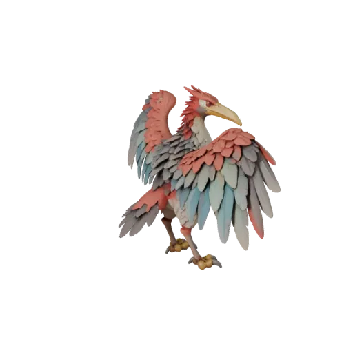 3D-модель журавля STL, изометрический вид, готовая к печати фигурка животного с профилем клюва, сложным оперением, кроющими п