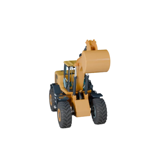 Мультяшный фронтальный погрузчик 3D Модель - Стилизованный игровой ассет