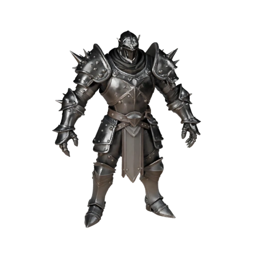 Реалистичный бронированный бард - модель персонажа с ригом