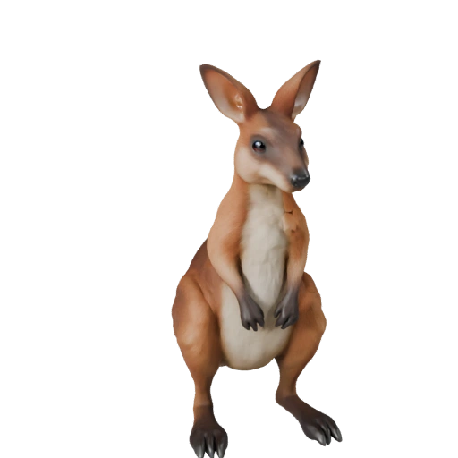 Мультяшный валлаби 3D модель - Стилизованный ассет для анимации | PBR