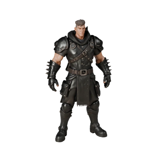 Реалистичный игровой персонаж командира босса - с ригом