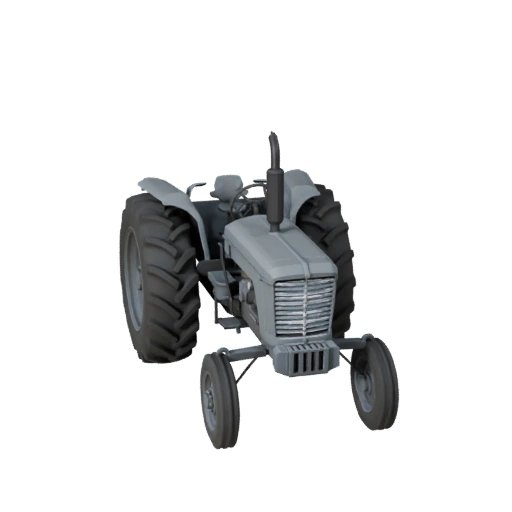 Низкополигональный винтажный фермерский трактор 3D модель для Unity и Unreal
