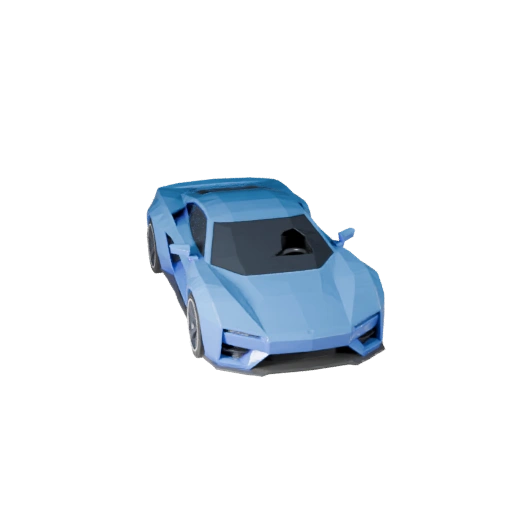 Низкополигональный гиперкар 3D модель для Unity и Unreal PBR Asset (Legacy)