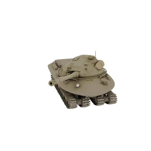 Рендер 3D модели советского многобашенного тяжелого танка Т-35, вид спереди под углом три четверти на белом фоне.