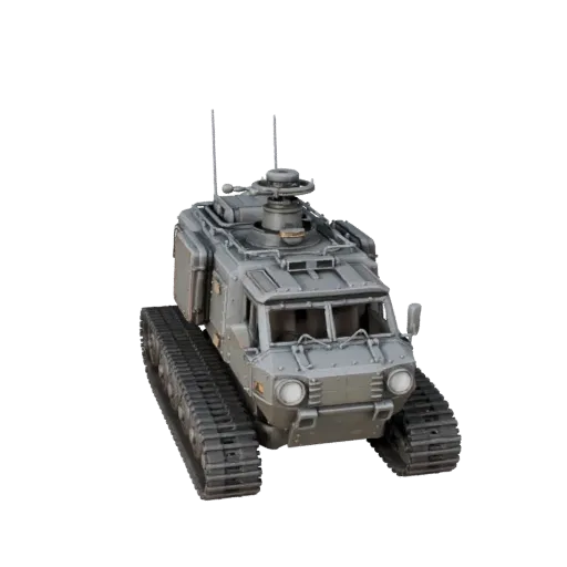 3D-модель патрульного катера, трехчетвертной студийный вид, готовый для Blender актив транспортного средства с броневой массо