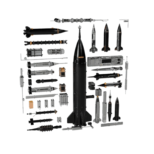 3D модель ракеты-носителя для Blender и игр - PBR ассет