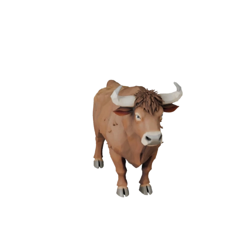 Низкополигональный бык 3D модель - Игровой ассет для Unity с FBX | Бесплатно