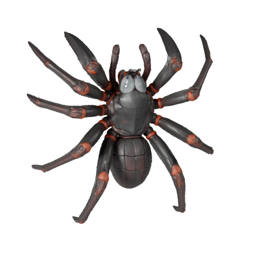 Реалистичная 3D модель черной вдовы паука - rigged PBR ассет для игр