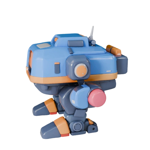 Механический транспортный шагоход 3D Модель - Стилизованный Низкополигональный для Игры