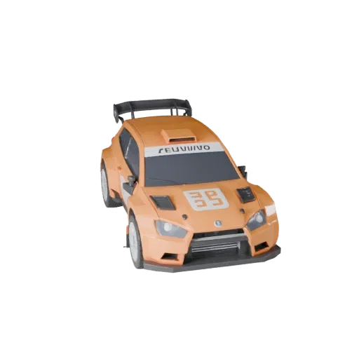 Высокополигональный раллийный автомобиль 3D модель для студийных рендеров PBR ассет