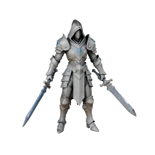 3D персонаж Fantasy Armored Rogue, вид в окне движка, готовый ассет для Unreal Engine в статичной позе; Модель бронированного