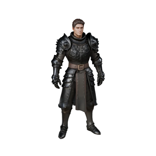 Реалистичный бронированный рыцарь модель персонажа - с ригом