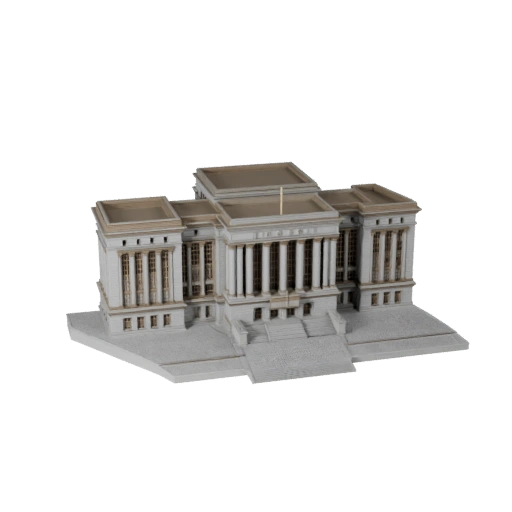 Printable Courthouse STL 3D Model - Scale Asset for Scale Mockups