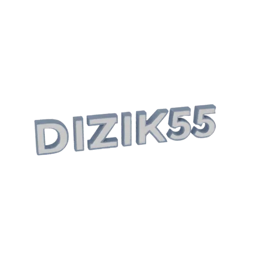 3D модель букв DIZIK55 с объемной формой, готовая для светодиодной подсветки