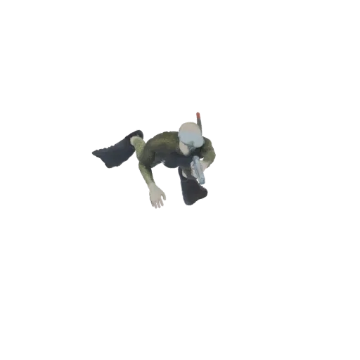3D модель подводного солдата в гидрокостюме и маске, с оружием, с ластами.