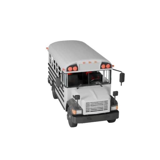 Низкополигональный школьный автобус 3D модель для Unity и Unreal PBR Asset