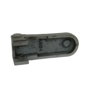 3D модель серого промышленного пластикового корпуса с видимыми внутренними маркировками, представленная на белом фоне.
